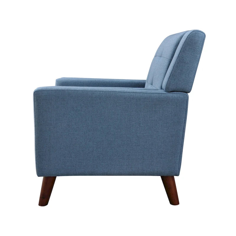 Tufted Armchair with Wood Legs
