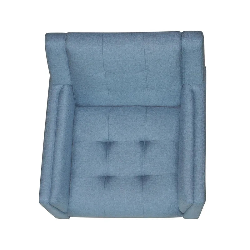 Tufted Armchair with Wood Legs