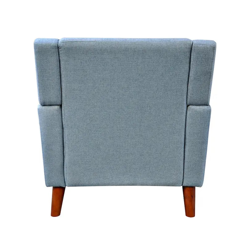 Tufted Armchair with Wood Legs