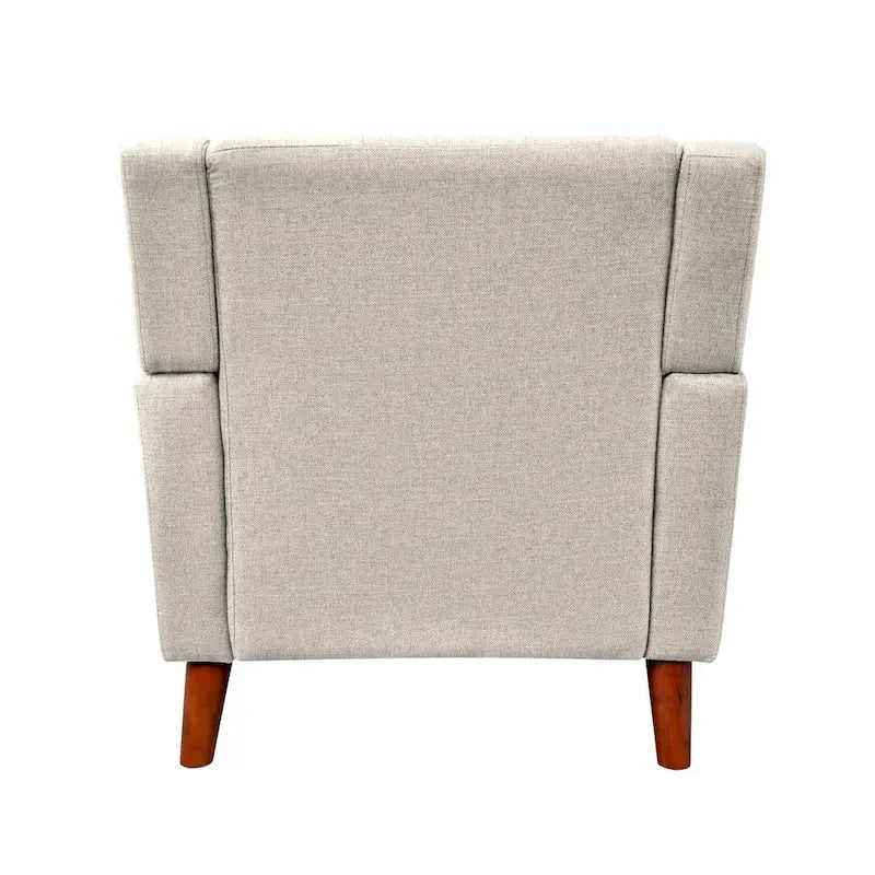 Tufted Armchair with Wood Legs