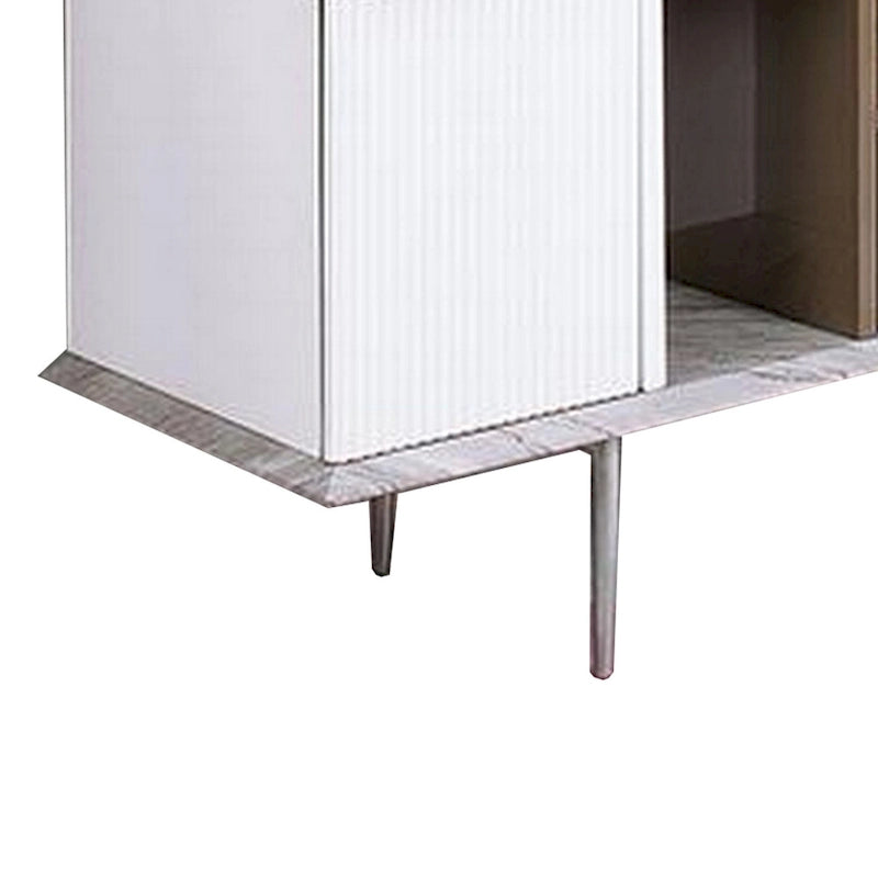 Moderner 70"-TV-Schrank mit Marmoroptik, Schublade & offenen Fächern