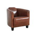 Top Grain Leather Armchair – Brown