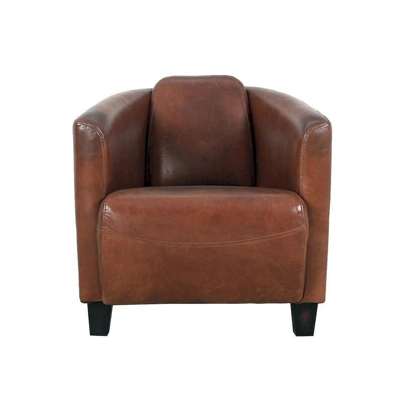 Top Grain Leather Armchair – Brown