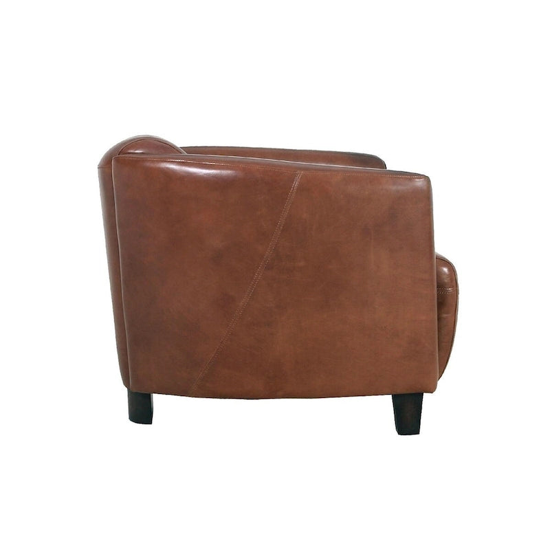 Top Grain Leather Armchair – Brown