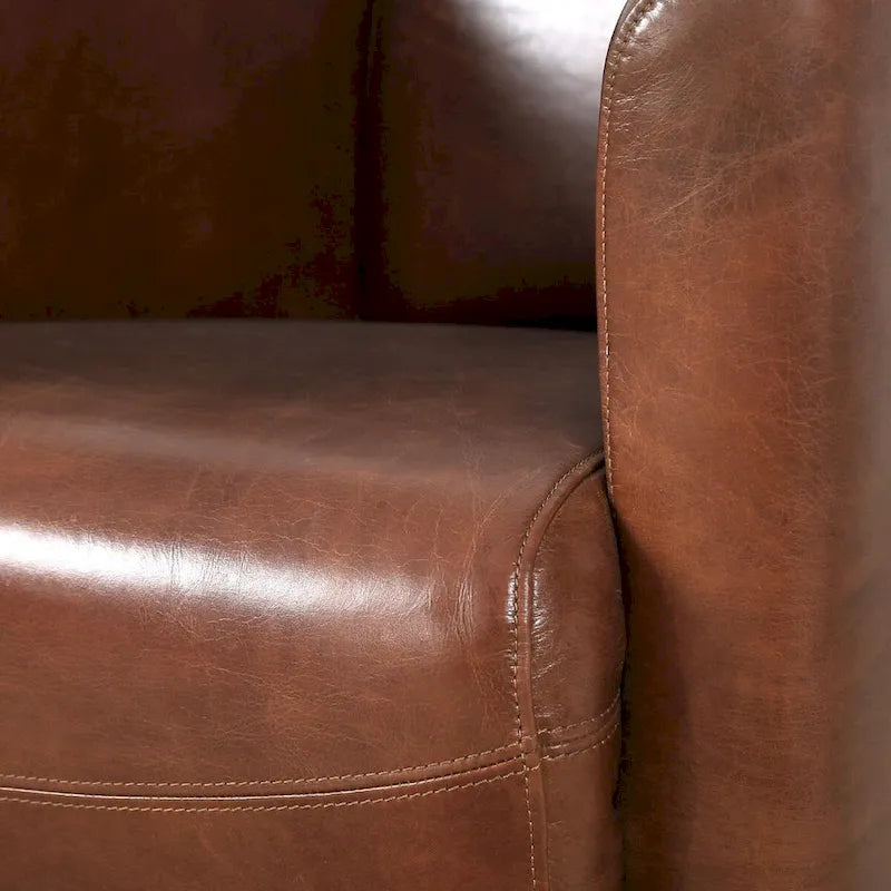 Top Grain Leather Armchair – Brown