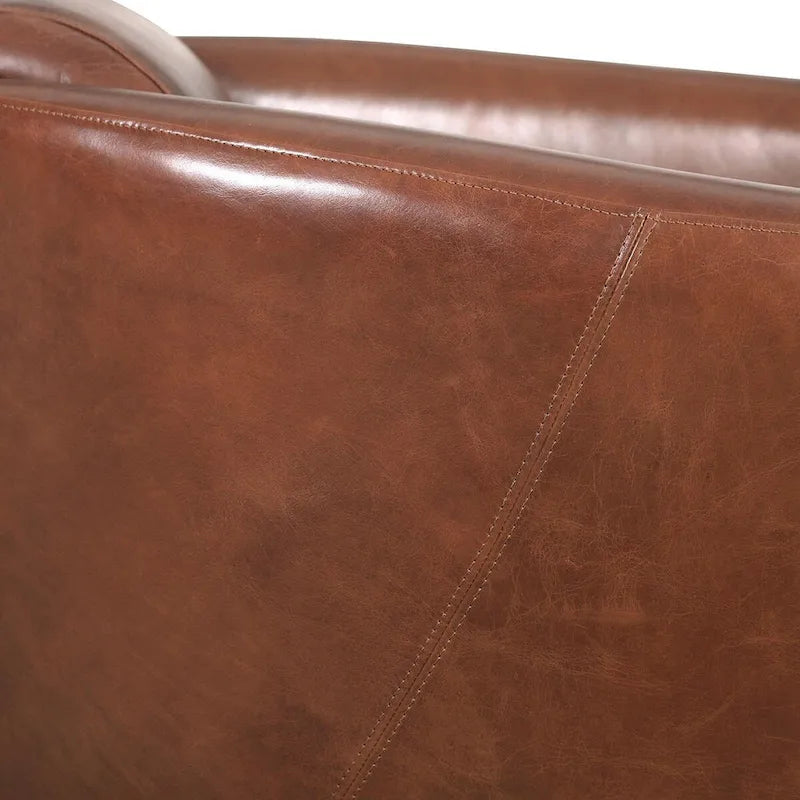 Top Grain Leather Armchair – Brown