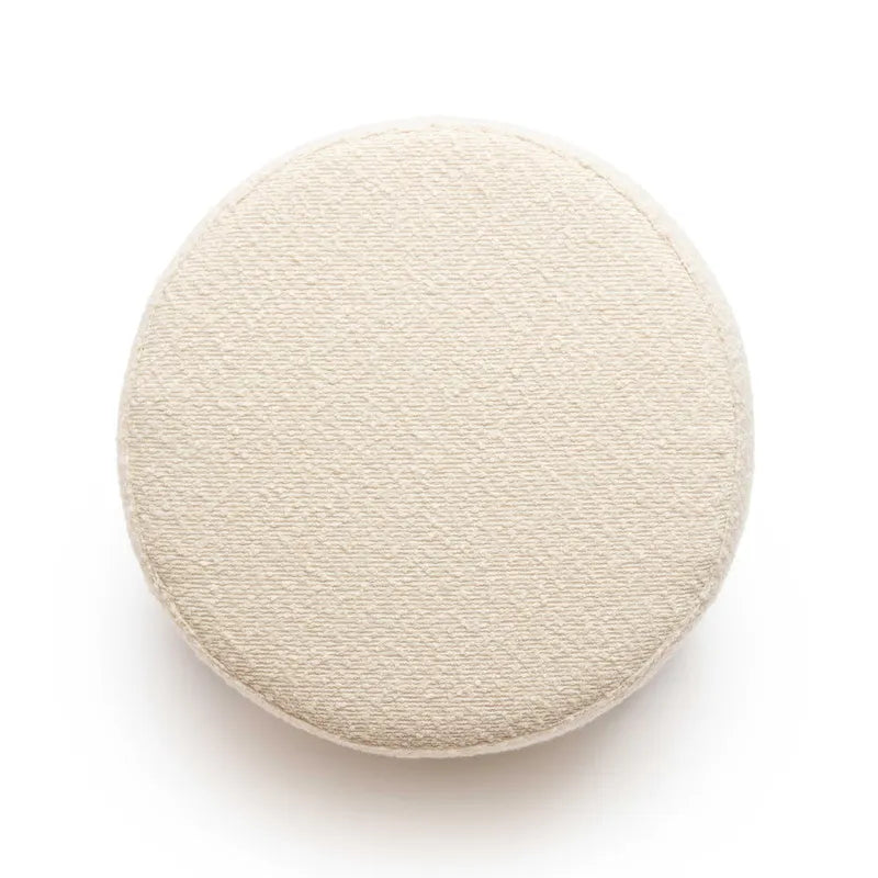 Upholstered Stool with Conical Shape and Spherical Solid Wood Legs