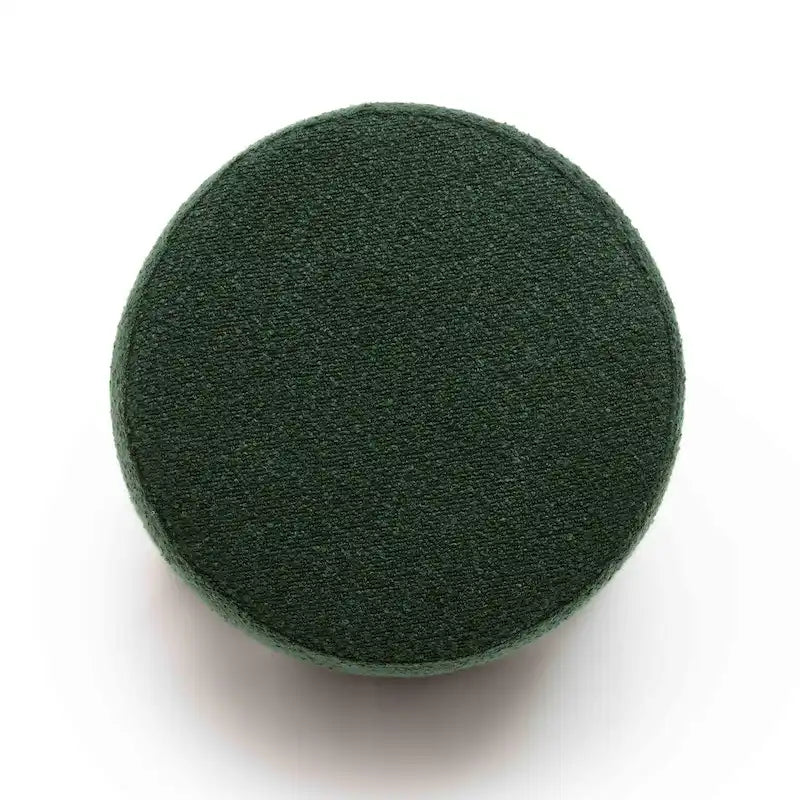 Upholstered Stool with Conical Shape and Spherical Solid Wood Legs