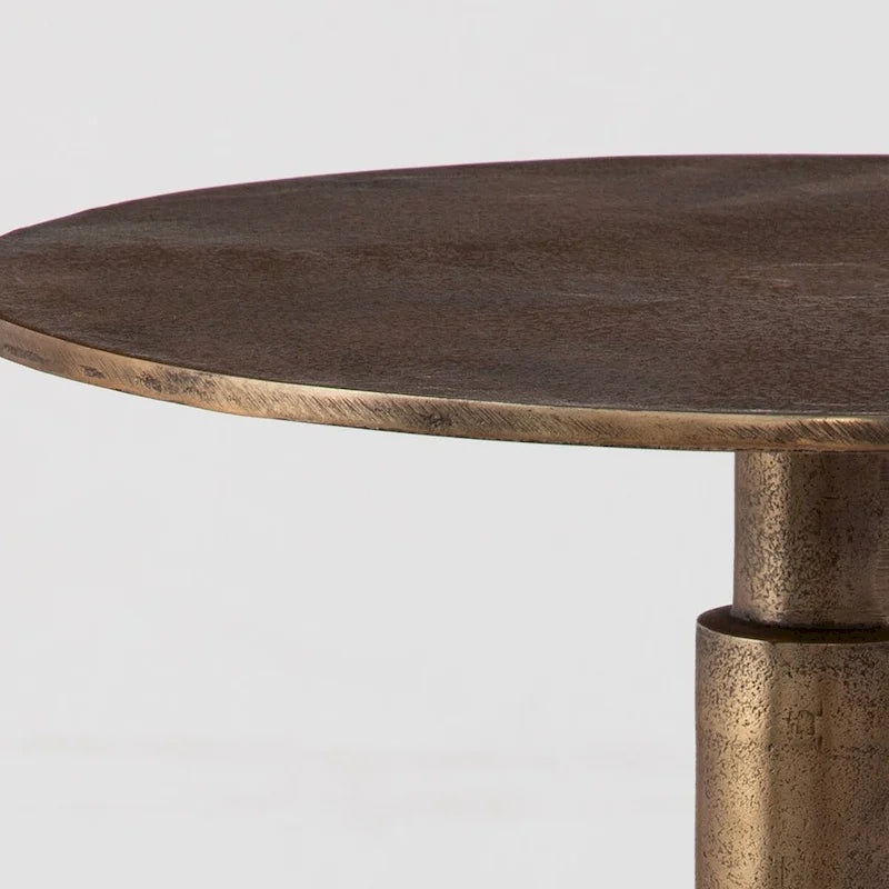 Gold Stacked Column Accent Side Table