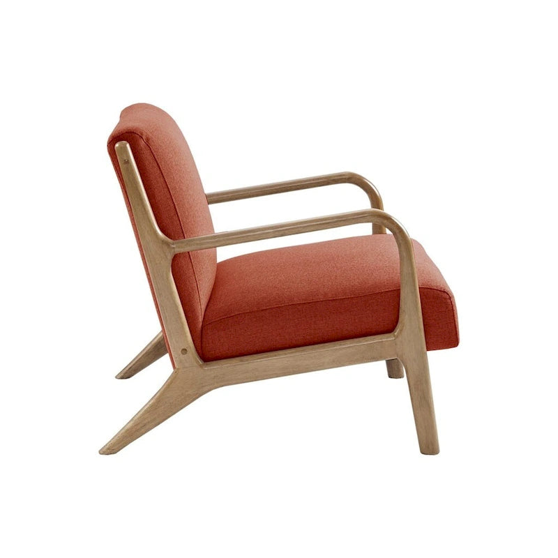 Mid-Century Lounge Chair – Elm Wood & Spice