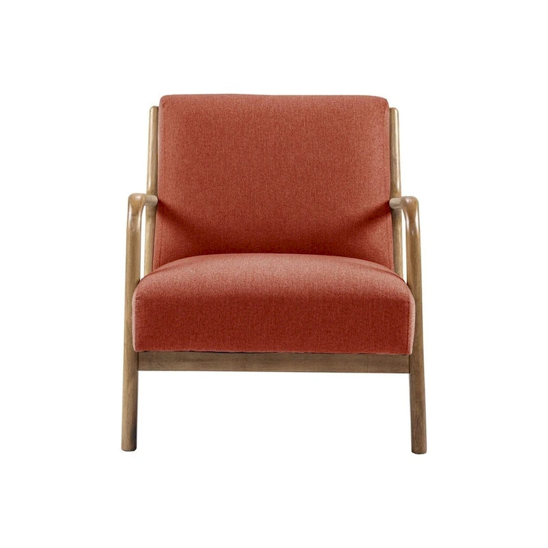 Mid-Century Lounge Chair – Elm Wood & Spice