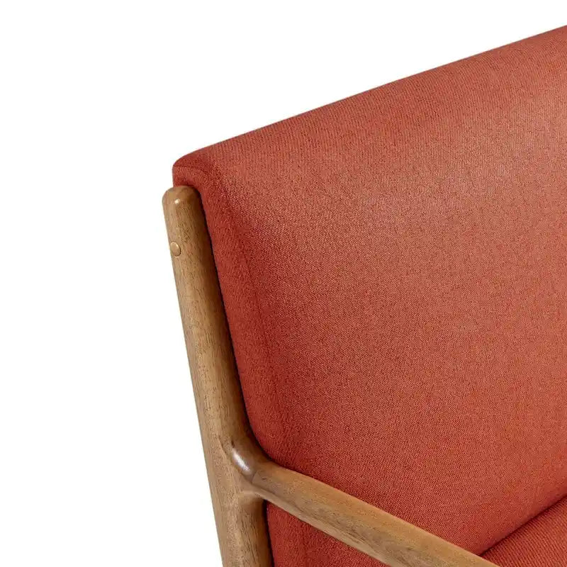 Mid-Century Lounge Chair – Elm Wood & Spice