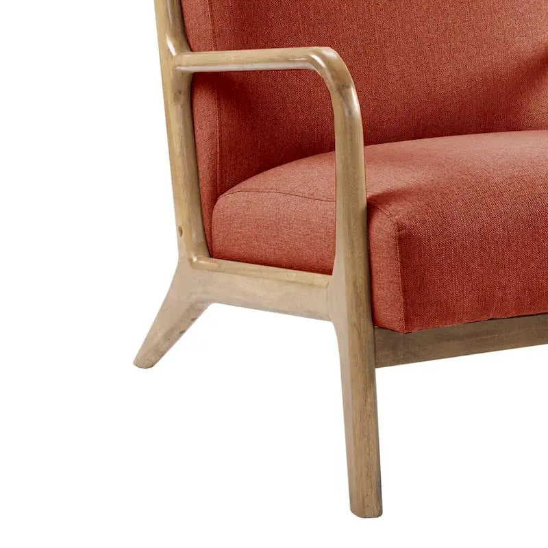 Mid-Century Lounge Chair – Elm Wood & Spice