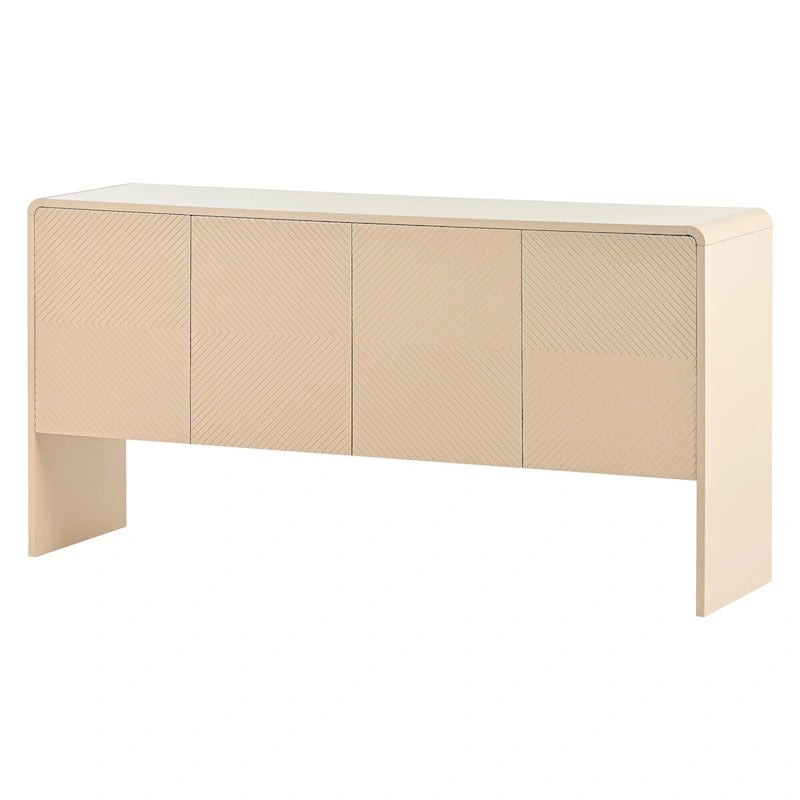 4-Door Minimalist Sideboard with Adjustable Shelves – Cream